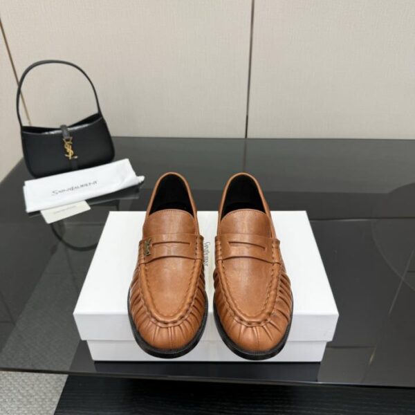 Saint Laurent 新品YSL小logo樂福鞋半拖鞋(CXOMX)