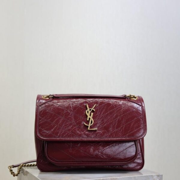 棗紅金扣油蠟皮· 28cm Niki(VZ2YD)